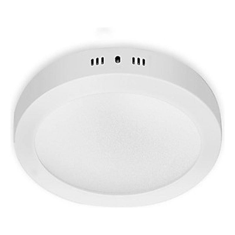 5 Plafones Con Base Redondo Circular 12w Luz Fria Pack 5u Blanco Frío
