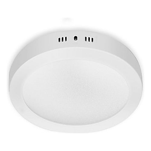 5 Plafones Con Base Redondo Circular 12w Luz Fria Pack 5u Blanco Frío