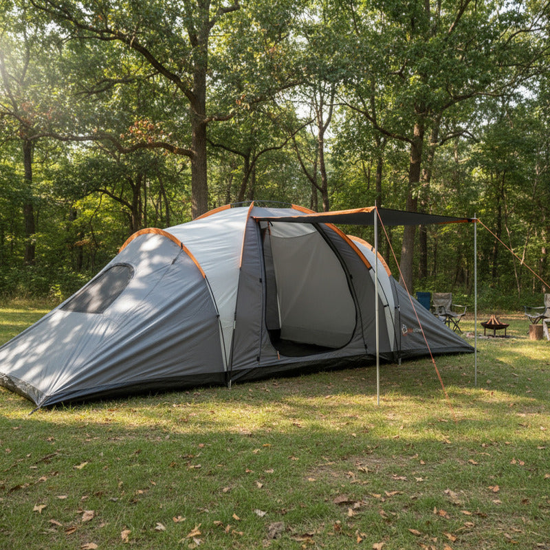 Carpa 8 P Exahome Impermeable + 2 Colchon 2p + Inflador