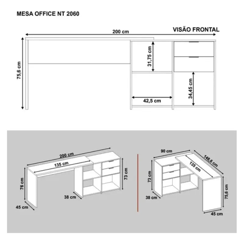 Escritorio Articulado Mesa De Computación Con Extension Roble