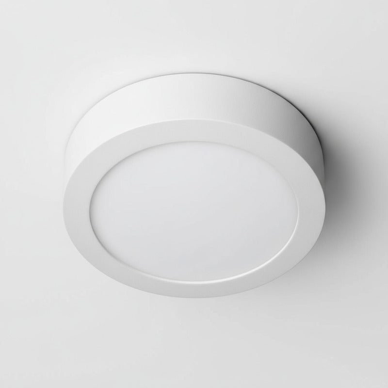 Plafon Redondo Con Base Circular 18w Luz Fria Pack 10u Blanco Frío
