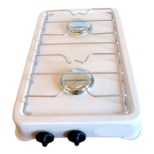 Anafe Frontal 2 Hornallas Gas Exahome Angosto Blanco