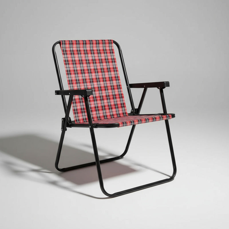 Reposera Silla Alta Exahome Acero Playa Camping Plegable Cua Verde Oscuro